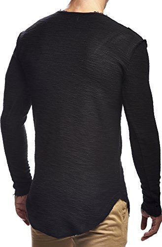 LEIF NELSON LN6358 Men's Long Sleeve Long Crewneck Shirt - Brand New with  Tags