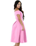 Lalagen Women's Vintage 1950s Party Cocktail Wedding Swing Midi Dress
