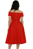 Lalagen Women's Vintage 1950s Party Cocktail Wedding Swing Midi Dress
