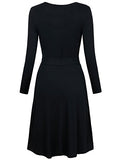 MOOSUNGEEK Women's Vintage V Neck A Line Wrap Dress with Belt(Sold Guaranteed for Quality and Delivery)