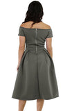Lalagen Women's Vintage 1950s Party Cocktail Wedding Swing Midi Dress