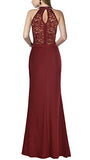 REPHYLLIS Women's Halter Floral Lace Vintage Wedding Maxi Long Dress