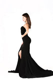 Missord Strapless Asymmetric Slit Front wedding evening party Maxi Dress