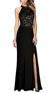 REPHYLLIS Women's Halter Floral Lace Vintage Wedding Maxi Long Dress