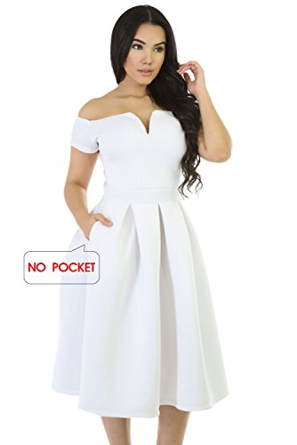 Lalagen Women's Vintage 1950s Party Cocktail Wedding Swing Midi Dress