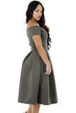 Lalagen Women's Vintage 1950s Party Cocktail Wedding Swing Midi Dress
