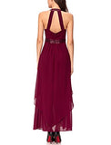 Noctflos Chiffon Elegant Maxi Cocktail Evening Dress For Women Party Wedding