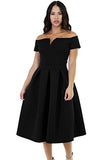 Lalagen Women's Vintage 1950s Party Cocktail Wedding Swing Midi Dress