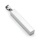 JOVIVI Free Engraving - Personalized Custom Engraved Name Words Men Stainless Steel Bar Pendant Necklace w/Gift Box