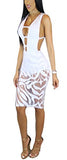 Gamery Women's Sexy Sleevelss Mesh Cut out Bodycon Bandage Midi Dress Clubwear