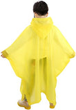 Solid Color Hooded Raincoat Poncho for Boys and Girls in outdoors