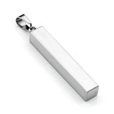 JOVIVI Free Engraving - Personalized Custom Engraved Name Words Men Stainless Steel Bar Pendant Necklace w/Gift Box