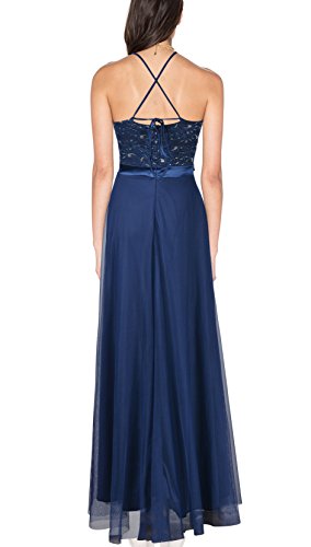Viwenni Women's Vintage Lace Evening Party Wedding Long Dress