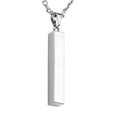 JOVIVI Free Engraving - Personalized Custom Engraved Name Words Men Stainless Steel Bar Pendant Necklace w/Gift Box