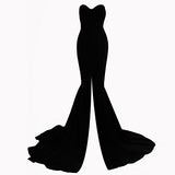 Missord Strapless Asymmetric Slit Front wedding evening party Maxi Dress