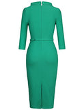 MUXXN Women's 1950s Vintage 3/4 Sleeve Elegant Collar Cocktail Evening Dress