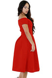 Lalagen Women's Vintage 1950s Party Cocktail Wedding Swing Midi Dress