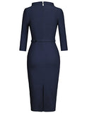 MUXXN Women's 1950s Vintage 3/4 Sleeve Elegant Collar Cocktail Evening Dress