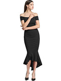 MISFONDLE Women's Sexy Bodycon Off Shoulder Mermaid Fishtail Cocktail Evening Party Dress