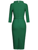 MUXXN Women's 1950s Vintage 3/4 Sleeve Elegant Collar Cocktail Evening Dress