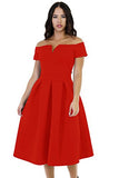 Lalagen Women's Vintage 1950s Party Cocktail Wedding Swing Midi Dress