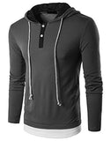 Guoji Men's Casual Slim Fit Long Sleeve T-Shirt With Hooded/Hoodies Tops