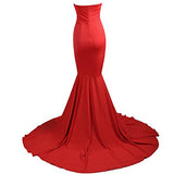 Missord Strapless Asymmetric Slit Front wedding evening party Maxi Dress