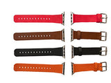 VODEUS Smooth Genuine Leather Watch Band Silver Buckle Set of 1 Pcs