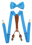 JAIFEI Suspenders & Bowtie Set- Men's Elastic X Band Suspenders + Bowtie For Wedding, Formal Events