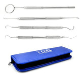 Facón Dental Hygiene Kit - Calculus & Plaque Remover Set - Dental Scaler and Probe, Tarter Scraper, Mouth Mirror and Carry Case, Professional Grade Quality Dentist Approved - Japanese Stainless Steel