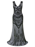 Vijiv 1920s Long Maxi Prom Gowns Sequin Mermaid Bridesmaid Formal Evening Dress