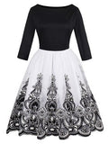 KILLREAL Women's Vintage Sleeveless Floral Organza Cocktail Homecoming Dress