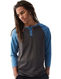 Rebel Canyon Young Men's Long Sleeve Cotton Baseball Henley Top