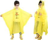Solid Color Hooded Raincoat Poncho for Boys and Girls in outdoors