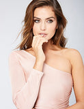 Velvet Rope Women's Satin Knit Asymmetric One Shoulder Side Ruched Dress