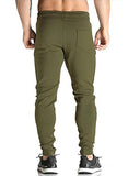 Ouber Men's Fitted Jogger Pants Gym Workout Running Sweatpants With Zipper Bottom
