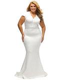 Lalagen Women's Short Sleeve Rhinestone Plus Size Long Cocktail Evening Dress