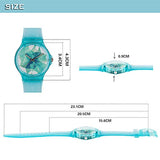 Tonnier Watches Resin Super Soft Band Student Watches for Teenagers Young Girls Starry