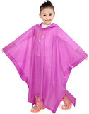 Solid Color Hooded Raincoat Poncho for Boys and Girls in outdoors
