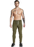 Ouber Men's Fitted Jogger Pants Gym Workout Running Sweatpants With Zipper Bottom