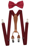 JAIFEI Suspenders & Bowtie Set- Men's Elastic X Band Suspenders + Bowtie For Wedding, Formal Events
