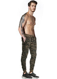 Ouber Men's Fitted Jogger Pants Gym Workout Running Sweatpants With Zipper Bottom