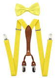 JAIFEI Suspenders & Bowtie Set- Men's Elastic X Band Suspenders + Bowtie For Wedding, Formal Events