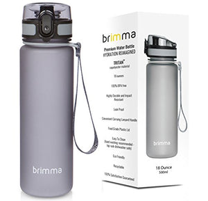 Premium Sports Water Bottle With Leak Proof Flip Top Lid - Eco Friendly & BPA Free Tritan Plastic - Must Have For The Gym, Yoga, Running, Outdoors, Cycling, and Camping - By Brimma