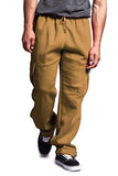 G-Style USA Men's Solid Fleece Cargo Pants