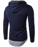Guoji Men's Casual Slim Fit Long Sleeve T-Shirt With Hooded/Hoodies Tops