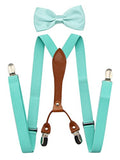 JAIFEI Suspenders & Bowtie Set- Men's Elastic X Band Suspenders + Bowtie For Wedding, Formal Events