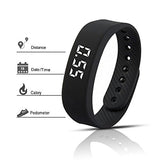 Smart Wristband Non-Bluetooth Pedometer Bracelet Fitness Tracker Smart Watch with Step Calories Counter Distance Time / Date (Simple,No app,No Phone need) for Walking Running