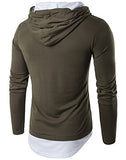 Guoji Men's Casual Slim Fit Long Sleeve T-Shirt With Hooded/Hoodies Tops