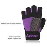 Trideer Womens Weight Lifting Gloves For Callus And Blister Protection, Breathable & Anti-slip, Padded Gym Gloves For Powerlifting, Cross Training - Available in Black, Pink, Purple (Pair)